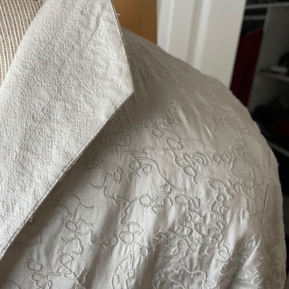 Open Front, silk jacket/blazer. Stone/off white - Picture 7 of 8